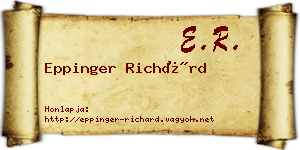 Eppinger Richárd névjegykártya